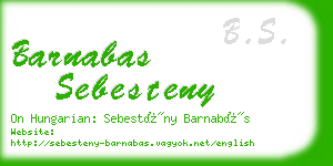 barnabas sebesteny business card